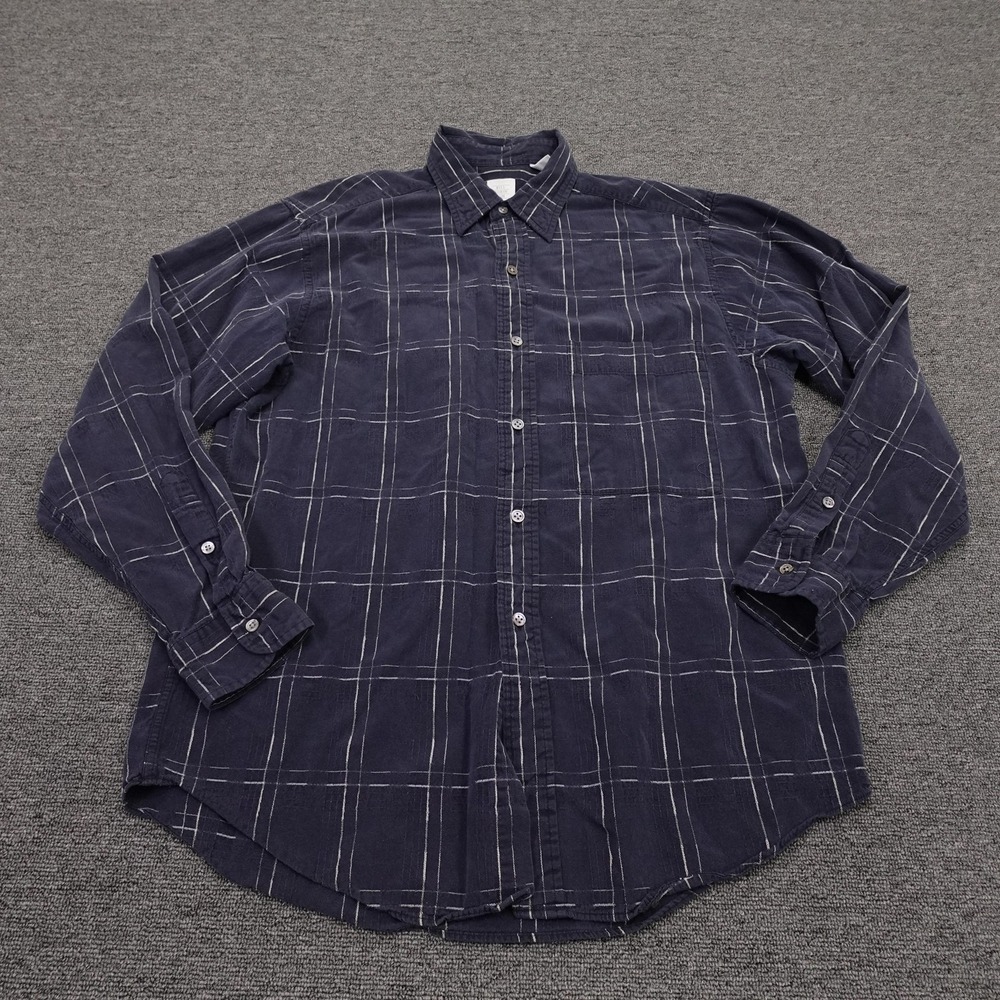 Vintage Bill Robinson Shirt Mens‎ Medium Blue Plaid Long Sleeve Button Up Casual